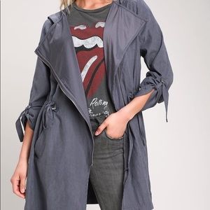 Lulus Westbrook Washed Denim Blue Hooded Jacket